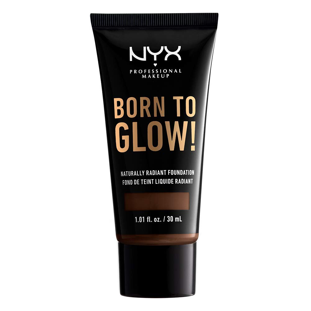 NYX PROFESSIONAL MAKEUP Born To Glow Naturally Radiant Foundation, Medium Coverage - Chestnut Beauty & Personal Care NYX PROFESSIONAL MAKEUP