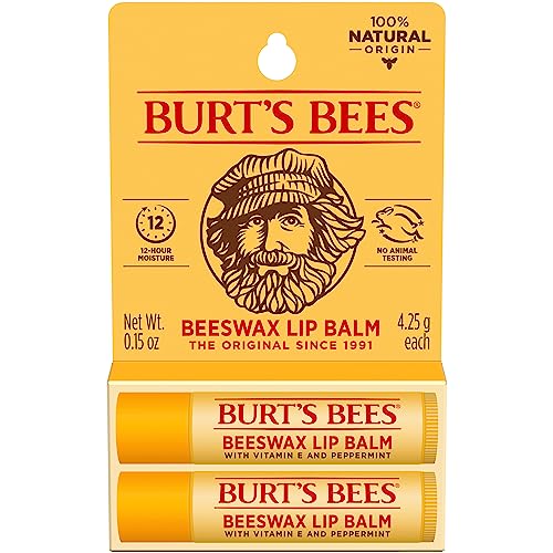 Burt's Bees Lip Balm - Original Beeswax, Lip Moisturizer With Responsibly Sourced Beeswax, Tint-Free, Natural Origin Conditioning Treatment, 2 Tubes Beauty & Personal Care Burt's Bees