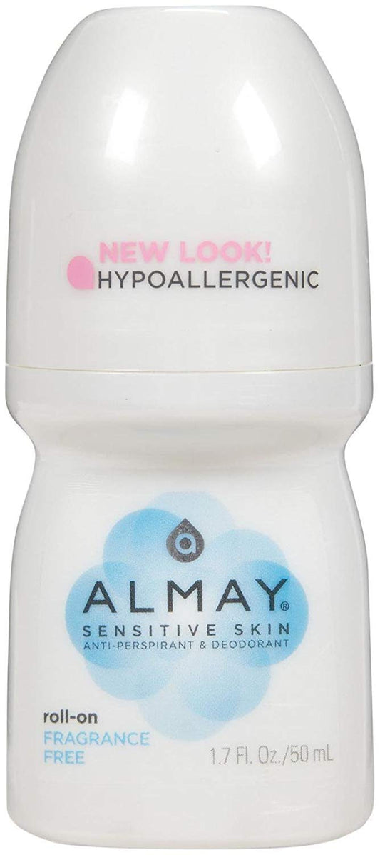 Almay Anti-Perspirant & Deodorant, Sensitive Skin, Roll-On, Fragrance Free 1.7 oz (Pack of 12) Beauty and Personal Care Almay