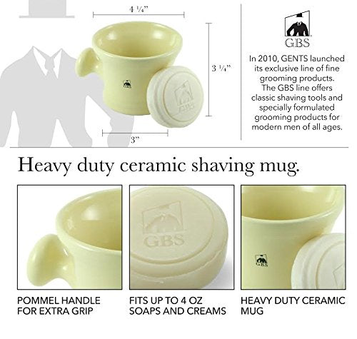 G.B.S Men's Grooming Kit - 5 Blade Ivory Razor, Ceramic Mug, Glycerin Soap, Shaving Brush, Stand Ultimate Includes 1 Blade Beauty and Personal Care G.B.S