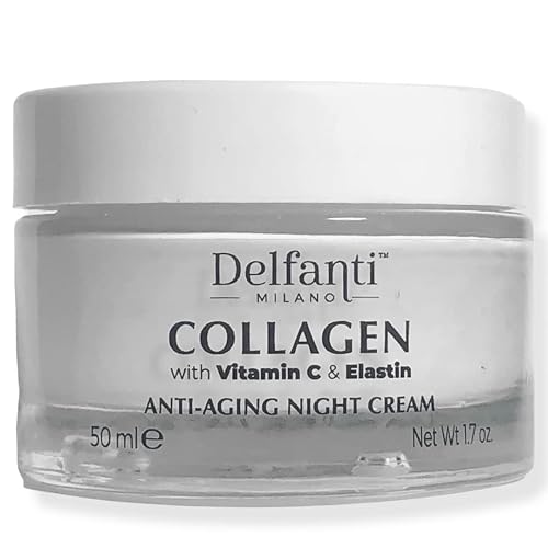 Delfanti-Milano • COLLAGEN with VITAMIN C & ELASTIN • Rejuvenating & Nourishing • Anti-Aging Night Cream • Face and Neck Moisturizer • Made in Italy Beauty & Personal Care Delfanti-Milano