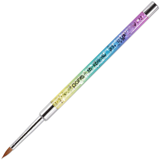 PANA Kolinsky 3D Acrylic Nail Brushes with Liquid Glitter Handle - For Professional Acrylic Powder Liquid Manicure Pedicure (Rainbow Color, Size #5) Beauty & Personal Care PANA