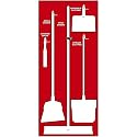 NMC SB106AL 5S Janitorial Shadow Board, Red/White, 68"X30", Heavy-DutyAluminum (Tools Sold Separately) Beauty & Personal Care NMC