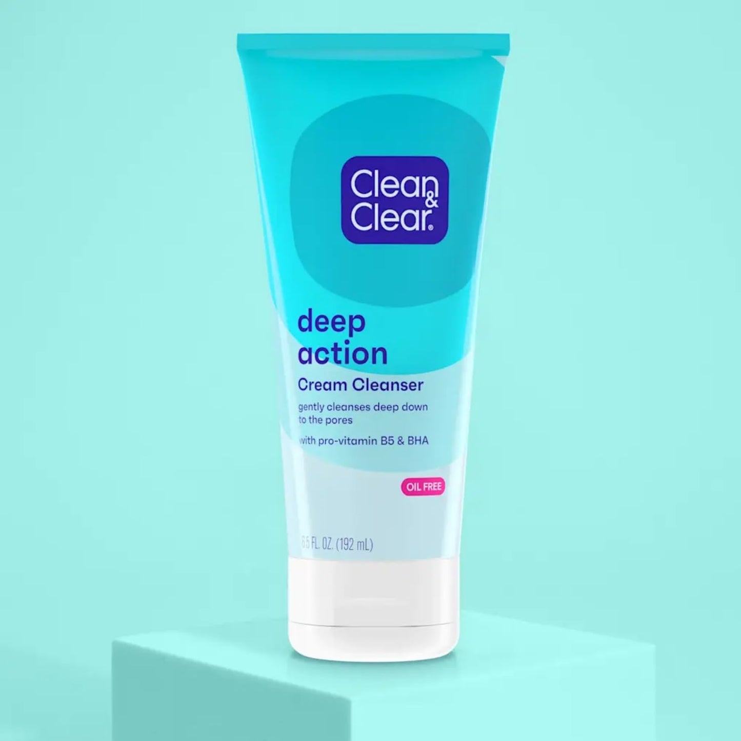 Clean & Clear Oil-Free Deep Action Cream Facial Cleanser with Salicylic Acid Acne Medication, Cooling Face Wash for Deep Pore Cleansing of Acne-Prone Beauty & Personal Care Clean & Clear