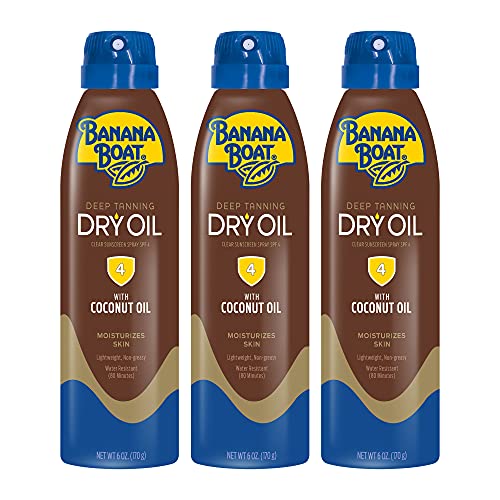 Banana Boat Dry Oil Tanning Spray Sunscreen SPF 4, 6oz | Dark Tanning Oil with SPF 4 Sunscreen, Oxybenzone-Free, 6oz Beauty & Personal Care Banana Boat