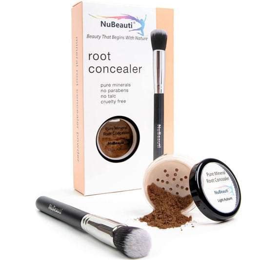 NuBeauti Hair Root Touch Up Powder - Light Auburn - 11 True-to-Nature Root Concealer Shades - Long-lasting, Fragrance Free, Talc & Paraben Free - Beauty & Personal Care NuBeauti