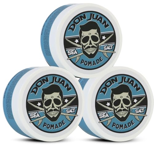 Don Juan Sea Salt Pomade | Water Based | Medium Hold | Medium Shine | Natural Plant Extracts and Ocean Minerals | Surf Wax Scent, 4 oz Pack of 3 Beauty & Personal Care Don Juan