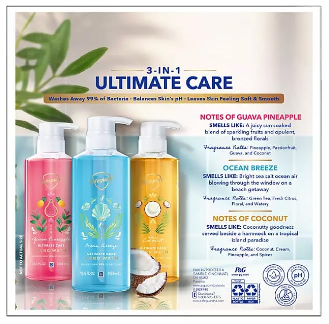 Safeguard Liquid Hand Soap 3-in-1 Ultimate Care Pack (15.5 fl. oz. 3 pk.) Beauty & Personal Care Generic
