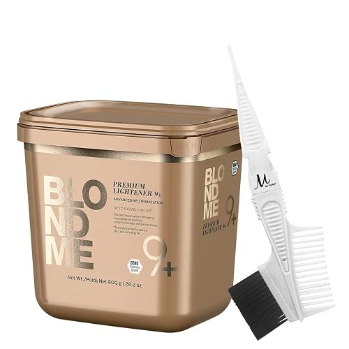 BlondeMe Premium Lightener 9+ Powder | BlondeMe Bleach Powder 800 grams and M Hair Designs Tint Brush Comb (Bundle) Beauty & Personal Care M Hair Designs