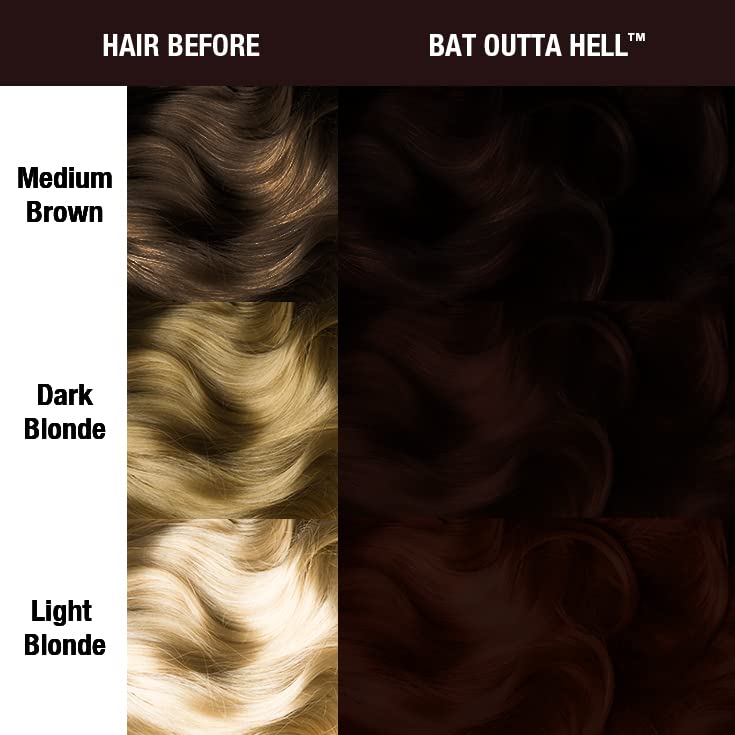 MANIC PANIC Bat Outta Hell Dark Brown Hair Dye - Supernatural - Semi Permanent Dark Espresso Brown Hair Color For Women And Men - Vegan, PPD & Ammonia Beauty & Personal Care MANIC PANIC