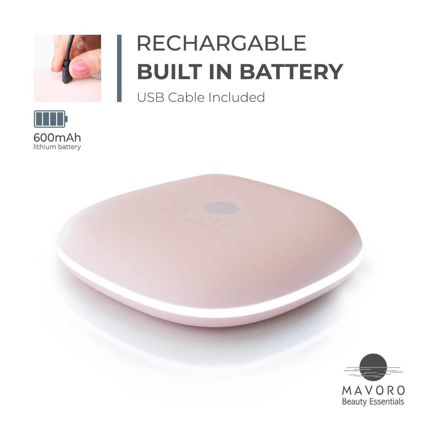 Mavoro LED Lighted Travel Makeup Mirror | 1x/10x Magnification | Rechargeable USB-C | Pocket & Purse Portable Lighted Travel Makeup Compact Mirror Beauty & Personal Care Mavoro