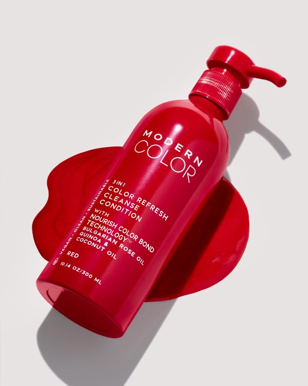 Modern Color 3-in-1 Hair Color Refresh, Cleanse & Condition - 100% Vegan, Cruelty-Free, Sustainably Packaged, Non-Toxic, Certified Clean Beauty (Red) Beauty & Personal Care Modern Color