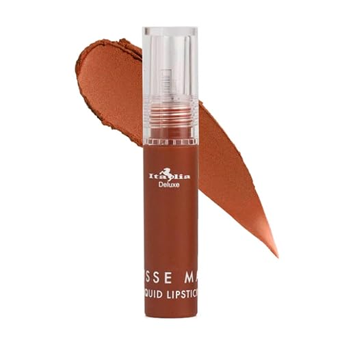 Italia Deluxe Pick 1 Mousse Matte Liquid Lipstick Comfortable Velvet Finish & Zipper Bag (190-04 : LETHAL, Full Size) Beauty & Personal Care Italia Deluxe