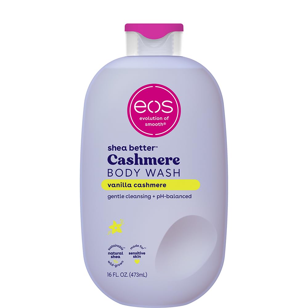 eos Body Wash, Vanilla, Moisturizing Creamy Gel Formula with Shea Butter, Glycerin, Vitamin E, pH Balanced, Sensitive Skin, Vegan, 16 fl oz Beauty & Personal Care eos