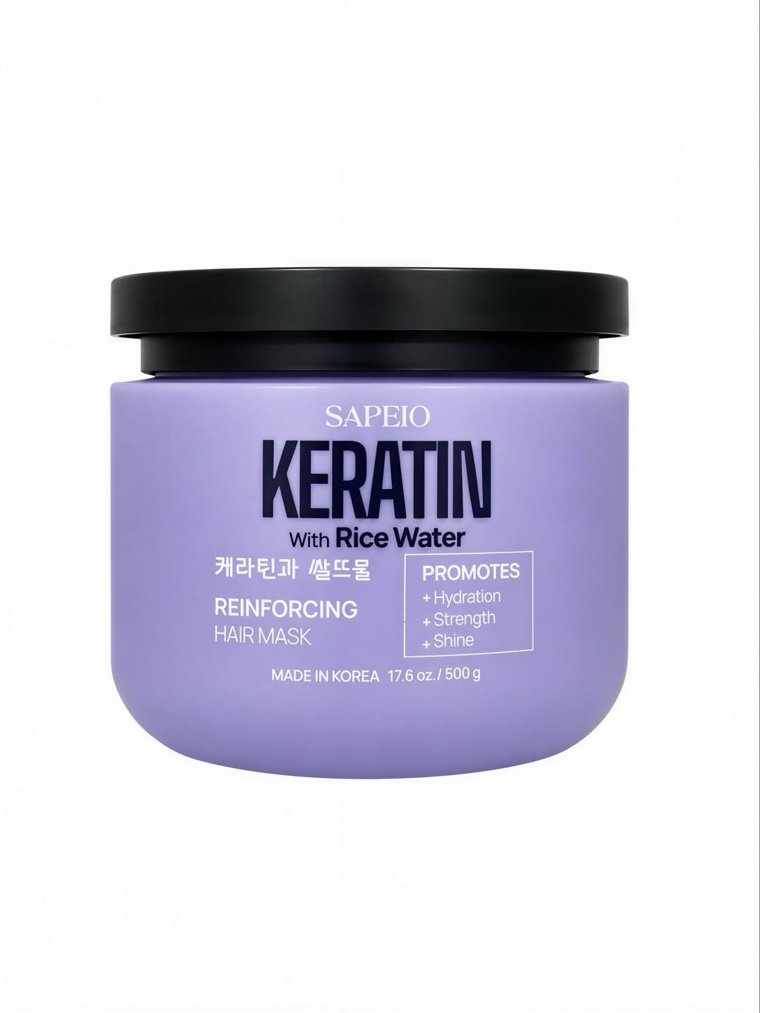 Sapeio Keratin with Rice Water Reinforcing Hair Mask, Promotes Hydration, Strength and Shine, 17.6 oz