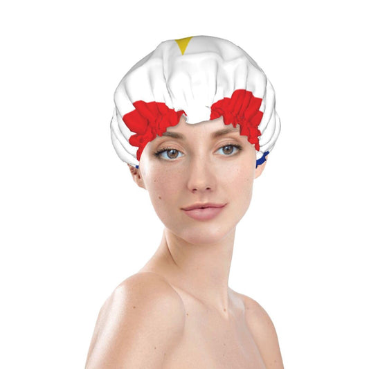 Saba Flag Prints Shower Cap Double Layer Lined Waterproof Bathing Shower Hat Beauty and Personal Care Hayyett