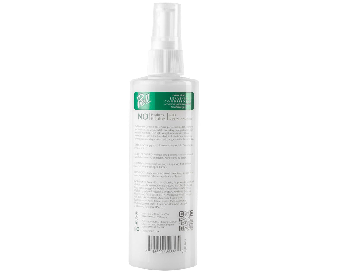 Prell Classic Clean Leave-In Conditioner - Detangles, Nourishes & Protects with Lightweight Heat Defense | 8 fl oz