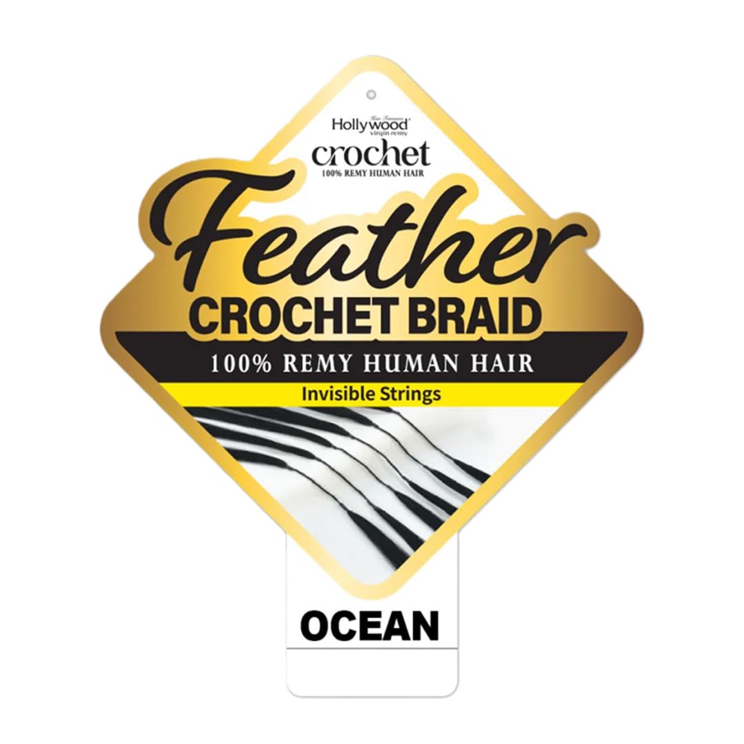 Zury Sis Hollywood Feather Crochet Braid Human Hair - Ocean 12" (Color : 2 Dark Brown)