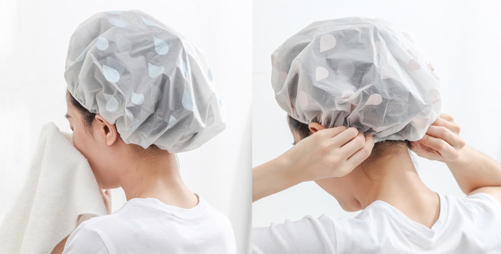 AKOAK 4 Pcs/Set Reusable EVA Waterproof Shower Cap, Suitable for Beauty, Makeup, Cleansing, Bath and Other Facial Care Beauty and Personal Care AKOAK