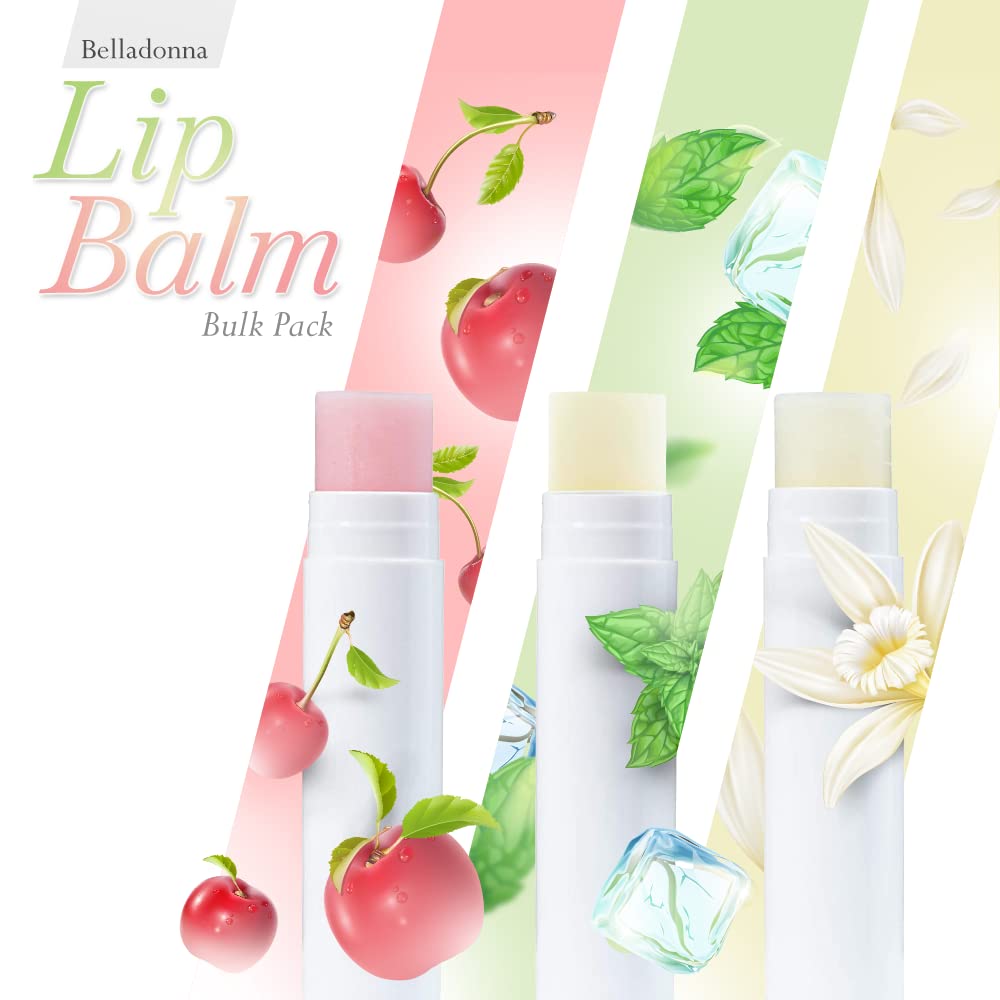 Lip Balm Bulk Unlabeled - Made in USA Bulk Chapstick - Natural Ingredients Vitamin E Shea Butter - Custom Chapstick Bulk For Party & Wedding Favors Beauty & Personal Care Belladonna