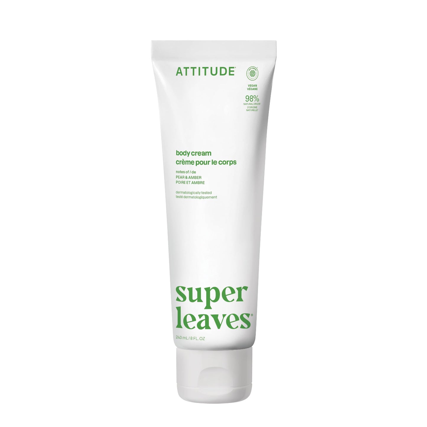 ATTITUDE Body Cream, EWG Verified Moisturizer, Vegan Moisturizing Products For Dry Skin, Dermatologically Tested, Pear & Amber Scent, 8 Fl Oz Beauty & Personal Care BIO SPECTRA ATTITUDE
