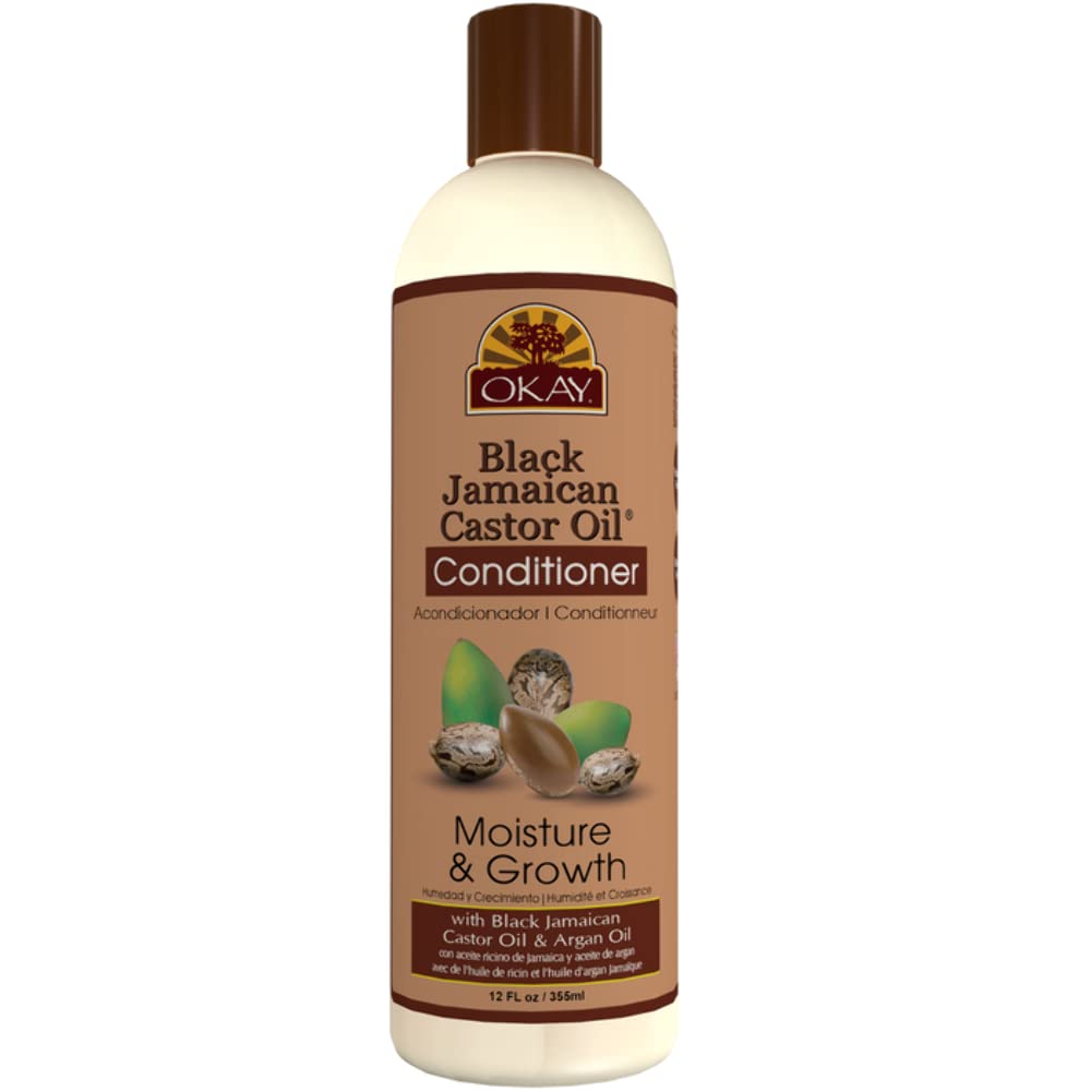 OKAY Black Jamaican Castor Oil Conditioner - Jamaican Black Castor Oil Conditioner for Women and Men with Argan and Shea Butter for Damaged Hair Beauty & Personal Care OKAY