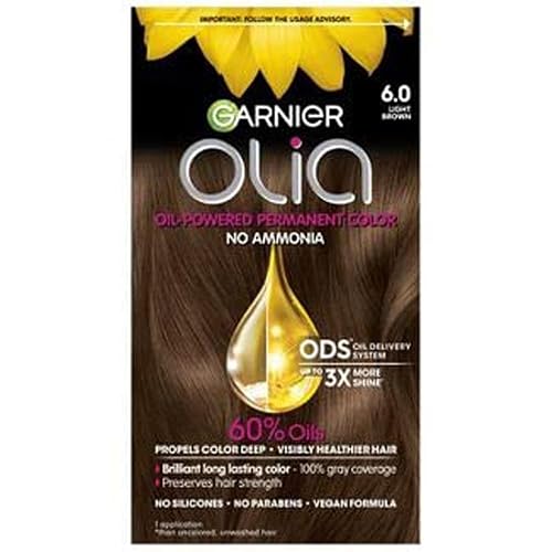 Garnier Olia Oil Powered Permanent Color 6.0 Light Brown 1 Each (Pack of 2) Beauty & Personal Care Garnier