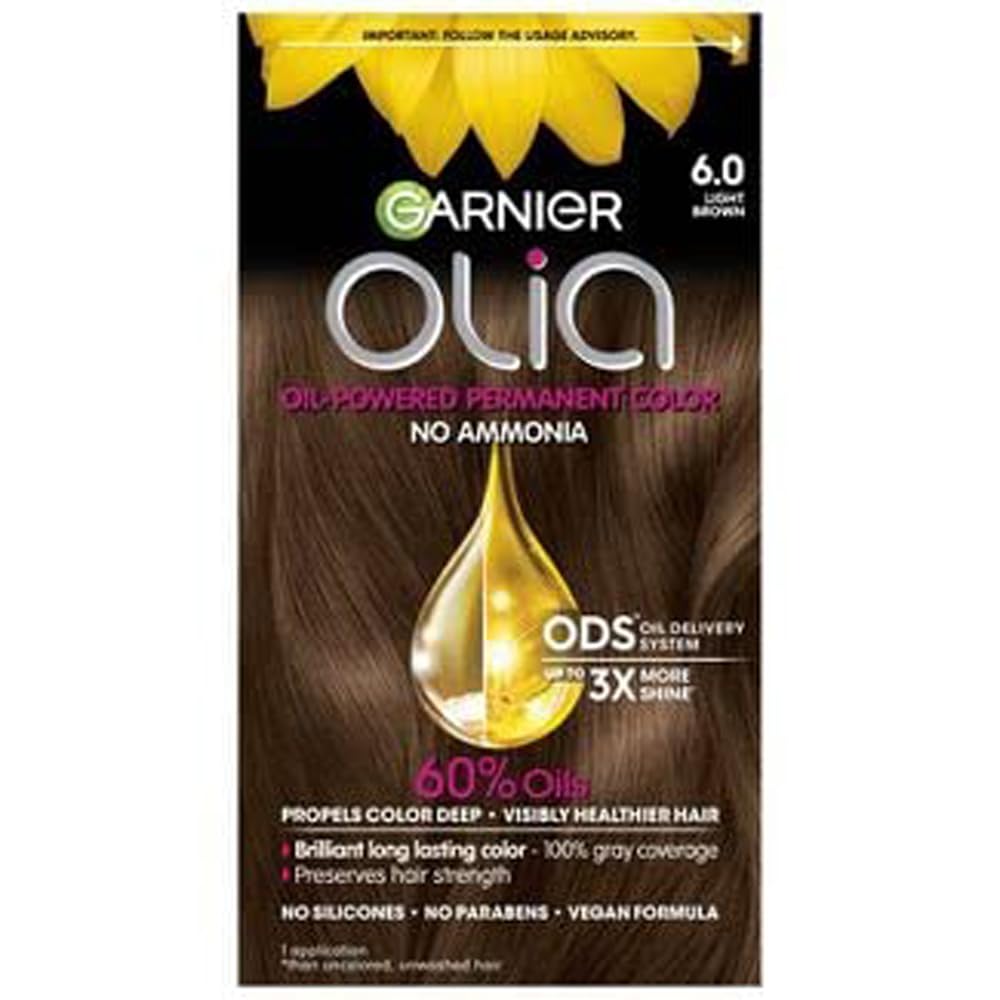 Garnier Olia Oil Powered Permanent Color 6.0 Light Brown 1 Each (Pack of 2) Beauty & Personal Care Garnier
