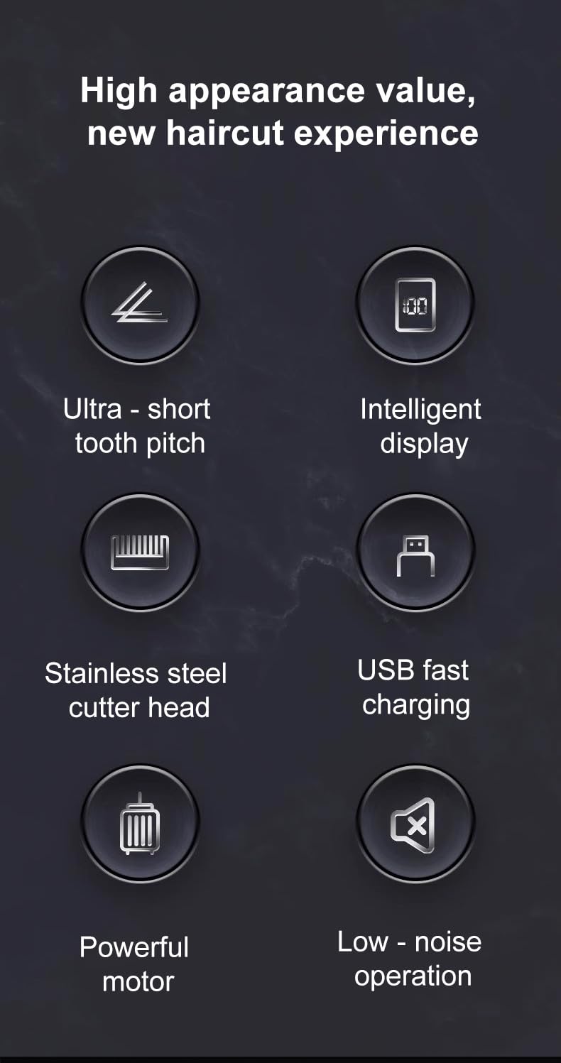 Cordless Hair Clippers for Men High Speed Motor with Stainless Steel Blades, Barber Kit with LCD Display,Salon Grade Cutting Set for Barbers Beauty and Personal Care QDKVTNDJZ