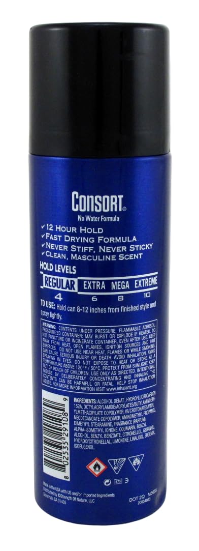 Consort Hair Spray 8.3 Ounce Regular Hold Aerosol (Pack of 3) Beauty & Personal Care Consort