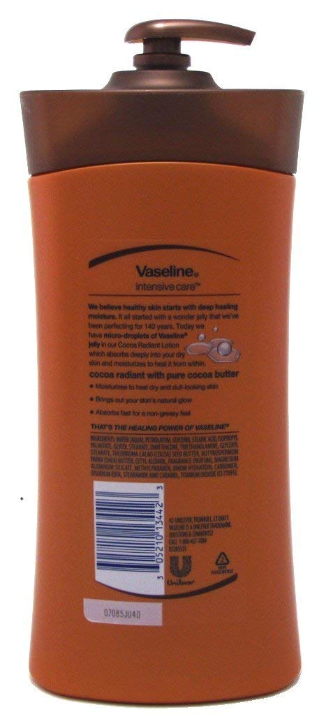 Vaseline Intensive Care Lotion Cocoa Radiant 20.3 Ounce Pump (600ml) (6 Pack) Beauty & Personal Care Vaseline