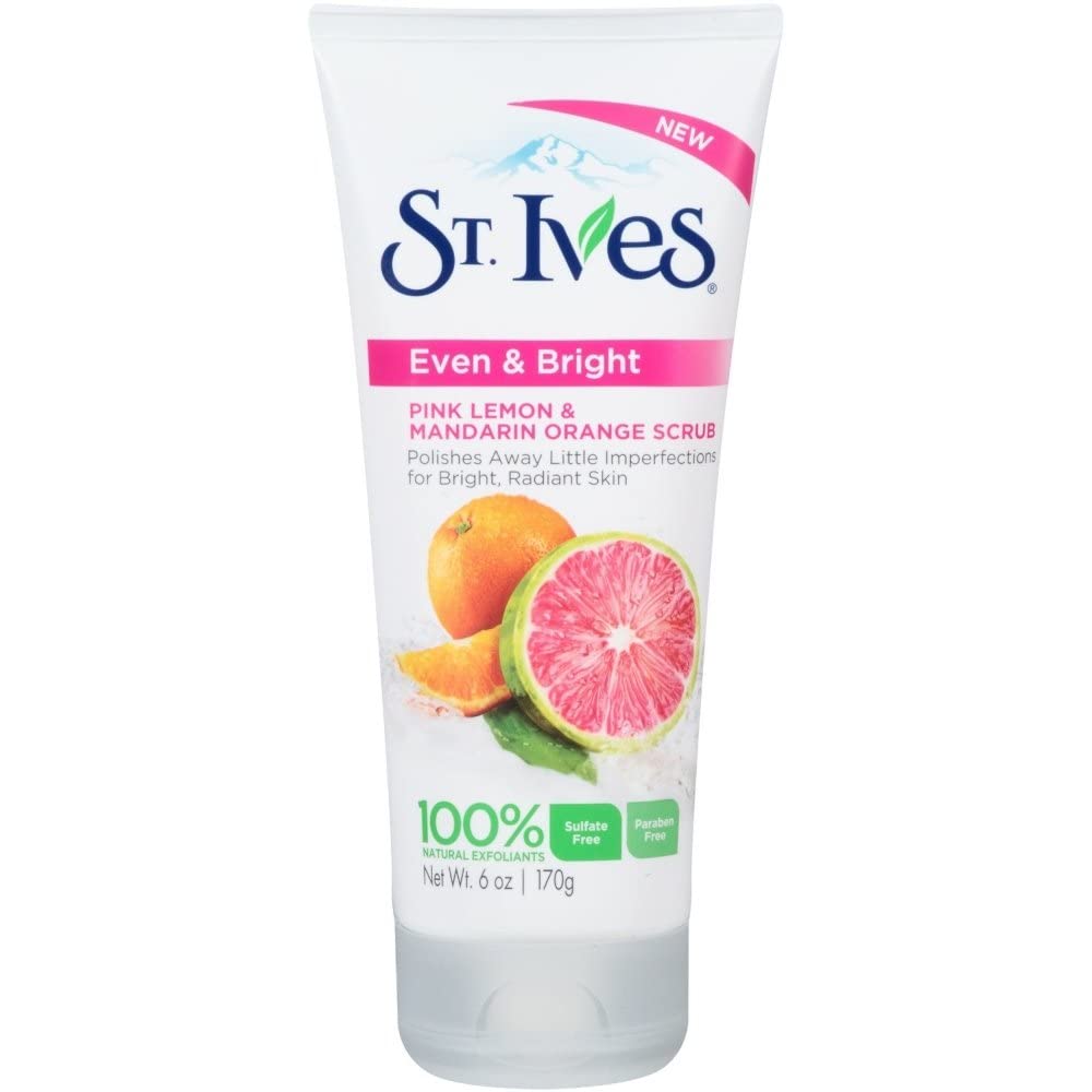 St. Ives Even & Bright Face Scrub Pink Lemon and Mandarin Orange 6 oz (Pack of 12) Beauty & Personal Care St. Ives