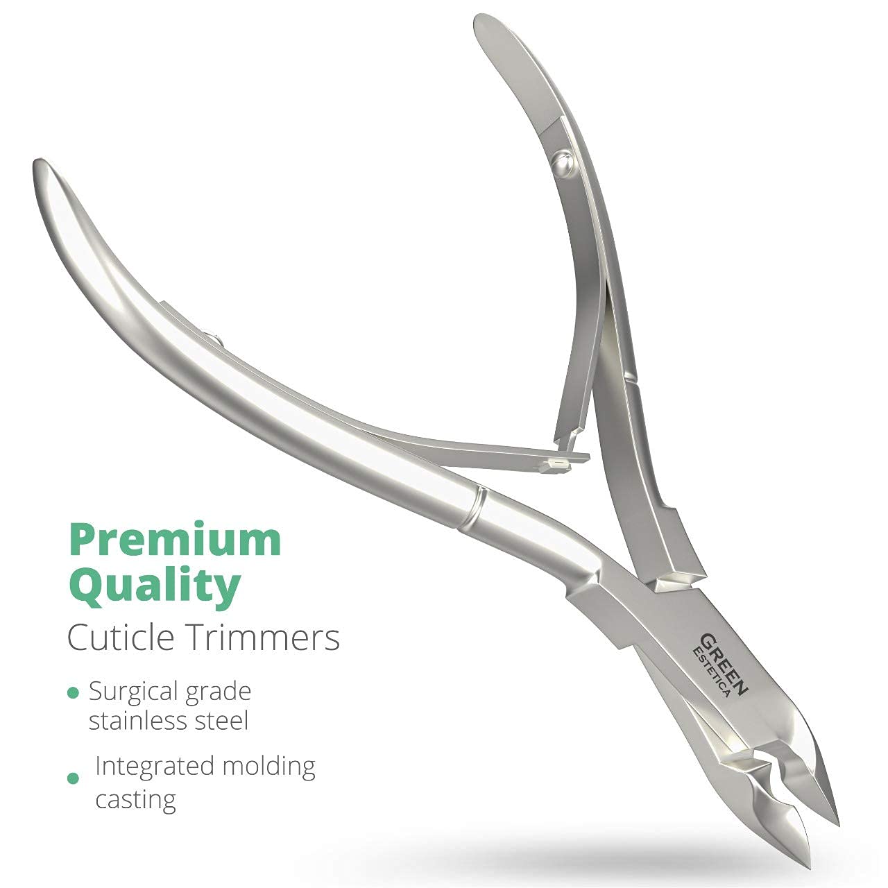 Professional Cuticle Trimmer Nail Cuticle Cutter Stainless Steel Cuticle Nippers with Sharp Blades of Cuticle Remover Clippers Manicure Tools Double Beauty & Personal Care GREEN ESTETICA