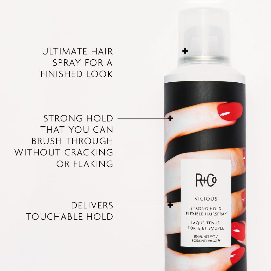 R+Co Vicious Strong Hold Flexible Hairspray | Strong Hold + No Crunch + No Flaking | Vegan + Cruelty-Free | 9 Oz Beauty & Personal Care R+Co