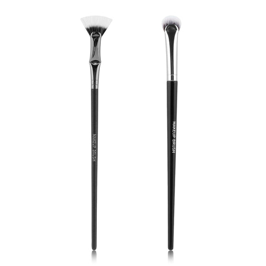 2pcs Multifunctional Folding Angle Scalloped Lash Brush For Women Girls, Compact Home Salon Comb, Separator Eyelash Brush, Angled Fan Shaped Beauty & Personal Care Bibabala
