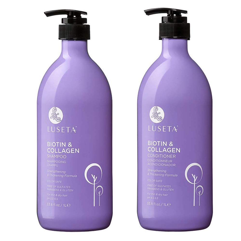 Biotin & Collagen Shampoo Conditioner Set,Thicking Shampoo for Hair Loss & Fast Hair Growth, Sulfate & Paraben Free, Keratin & Color Safe, 2x33.08oz Beauty & Personal Care L LUSETA
