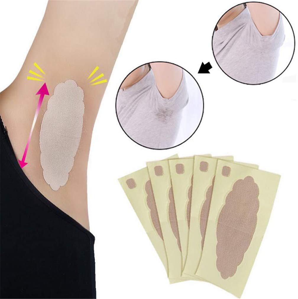 Underarm Sweat Pads, 5 Pcs Invisible Self-adhesive Cotton Armpit Antiperspirant Sticker, Disposable Anti Perspiration Absorbent Deodorant Prevention Beauty and Personal Care Xemz