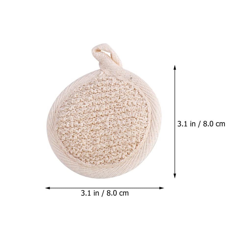 Wash Face Scrubber 2pcs Exfoliating Loofah Sponge Pads Round Bath Shower Loofah Sponge Pad Body Cleaning Scrubber Bath Ball Scrub Beauty and Personal Care Healvian