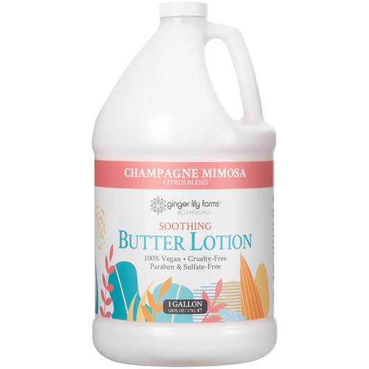 Ginger Lily Farms Botanicals Soothing Butter Lotion for Dry Skin, Champagne Mimosa, 100% Vegan & Cruelty-Free, Citrus Blend Scent, 1 Gallon (128 fl Beauty & Personal Care Ginger Lily Farms