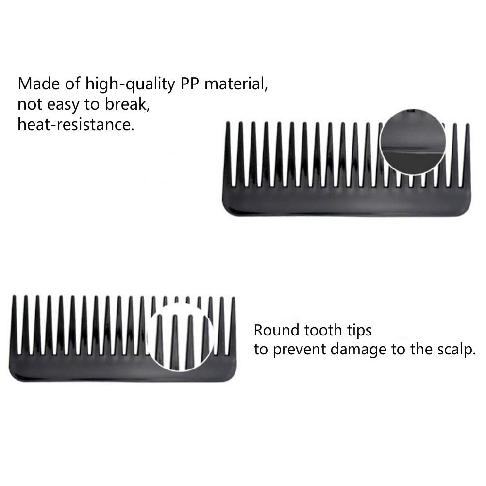 NuAngela Wide Tooth Hair Comb No Static, Detangling Styling Comb For Thick Long Curly Hair, No Handle Round Teeth, Reduce Hair Loss&Breakages, Shower Beauty & Personal Care NuAngela