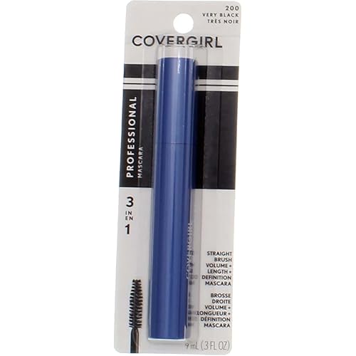CoverGirl Professional 3-in-1 Mascara Straight Brush, Very Black [200] 0.30 oz Beauty & Personal Care COVERGIRL
