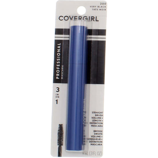 CoverGirl Professional 3-in-1 Mascara Straight Brush, Very Black [200] 0.30 oz Beauty & Personal Care COVERGIRL