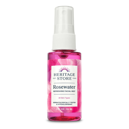 HERITAGE STORE Rosewater - Refreshing Face Mist with Damask Rose, All Skin Types - Hydrating Rose Water Spray for Glowing Skin Care - No Dyes or Beauty and Personal Care HERITAGE STORE Default Title