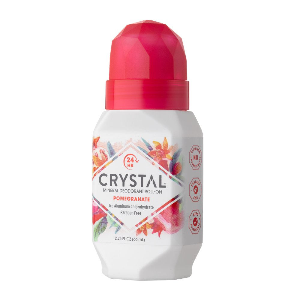 Crystal Mineral Deodorant Roll-On, Pomegranate, 2.25 fl oz (Pack of 12) Beauty and Personal Care Crystal Essence