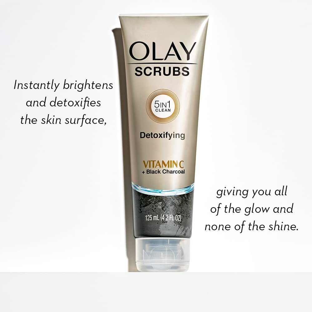 Olay Detoxifying Face Scrub with Vitamin C and Black Charcoal, 4.2 Fl Oz Beauty & Personal Care Olay