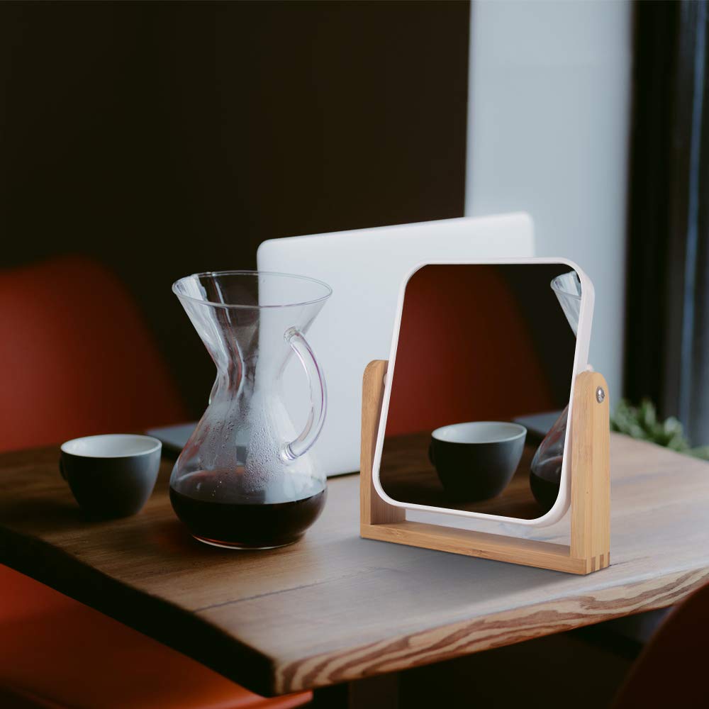 YYPDC Makeup Mirror with Natural Bamboo Stand, 1X/3X Magnification Double Sided 360 Degree Swivel Magnifying Mirror,Vanity Table,Office Desk,Room Beauty & Personal Care YYPDC