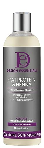 Design Essentials Oat Protein & Henna Deep Cleansing Shampoo for Relaxed & Natural Hair, Clarifies, Strengthens, & Volumizes Hair - Sulfate-Free, 12 Beauty & Personal Care Design Essentials