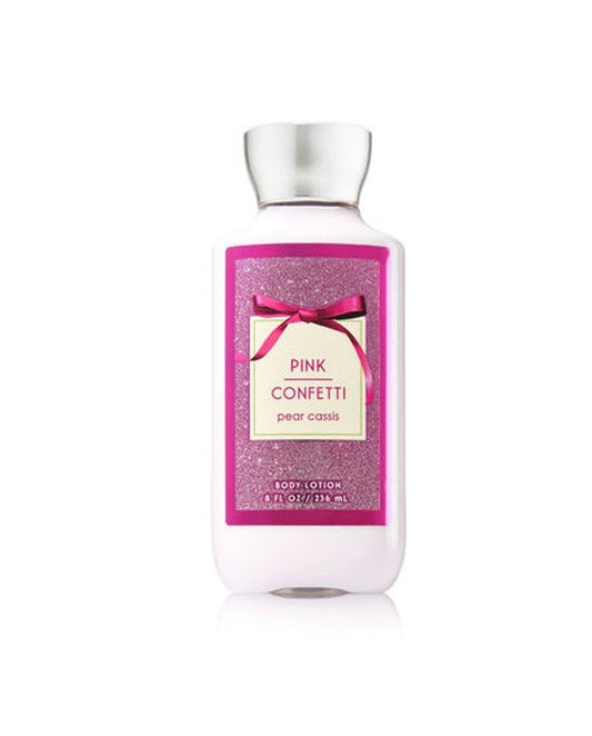 Bath and Body Works Pink Confetti Lotion Signature Collection Rounded Bottle 8 Ounce Beauty & Personal Care Bath & Body Works