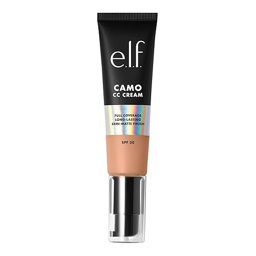 e.l.f. Camo CC Cream, SPF 30 Color-Correcting Medium-To-Full Coverage Face Foundation, Delivers An Airbrushed Finish, Vegan , Light 250 Beauty & Personal Care e.l.f.