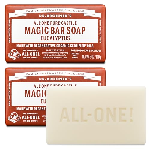 Dr. Bronner's Pure-Castile Magic Bar Soaps - Made with Regenerative Organic Certified Oils - For Face, Body, Hair- Vegan Soap Bars for Men & Women Beauty & Personal Care Dr. Bronner's